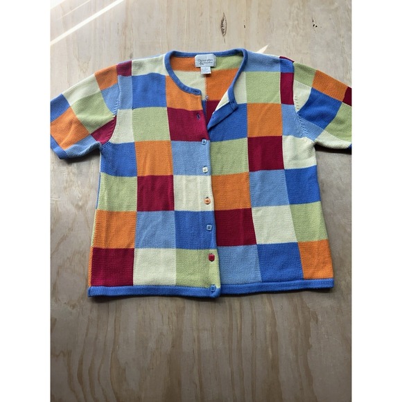 Christopher & Banks Sweaters - Christopher & Banks Patchwork Color Block Sweater Sz L Cardigan 90's Y2K Vintage